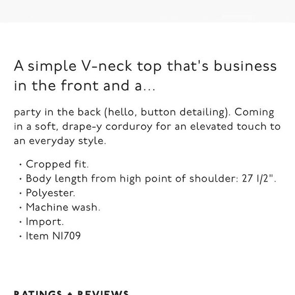 Madewell Renata v neck ribbed corduroy top - Picture 11 of 11